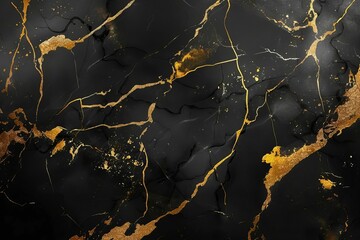 luxurious black and gold marble texture background natural stone pattern with golden veins premium quality abstract wallpaper digital ilustration