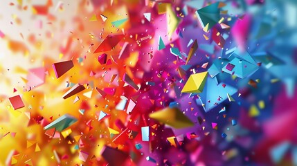 A cascade of colors and shapes in mid-air AI generated illustration
