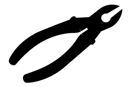 black nippers tool on white background clip art preview