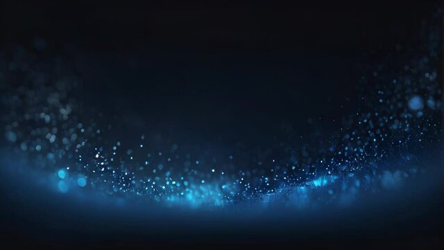 Glittering particles in a mystical blue arc. Generative AI Video. ProRes LT 59.94 FPS is available in 4K 16:9.