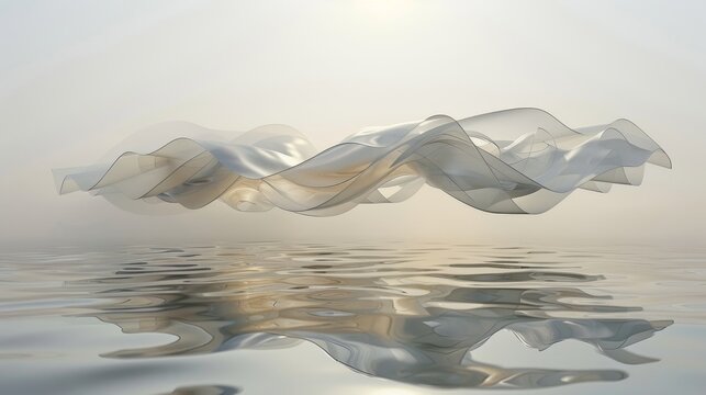 Abstract 3d render of a floating structure   AI generated illustration