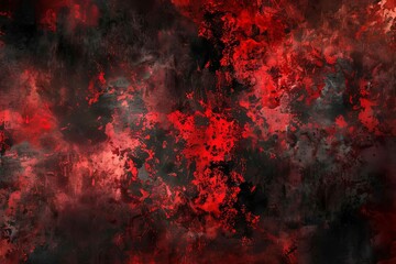 red and black abstract background with fiery texture and dramatic contrast digital ilustration - obrazy, fototapety, plakaty