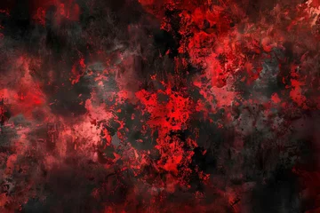 Fotobehang red and black abstract background with fiery texture and dramatic contrast digital ilustration © Lucija
