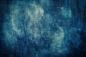 rich dark blue grungy canvas texture with vignette abstract background digital ilustration - obrazy, fototapety, plakaty