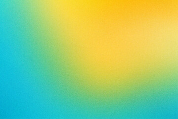 Trendy Yellow Orange and Turquoise Grainy Texture Gradient Background - obrazy, fototapety, plakaty