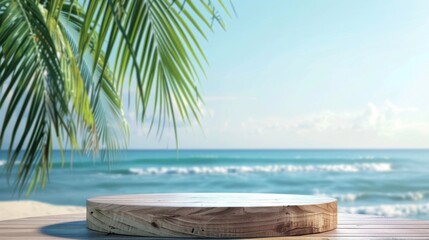 Tropical style platform with ocean in background