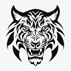 tiger head vector tattoo design