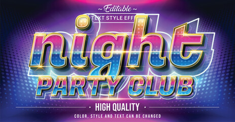 Editable text style effect - Night Party Club text style theme.