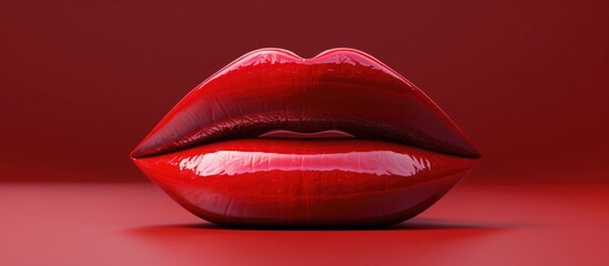Captivating Crimson Lips A Seductive Snapshot of Alluring Glamour and Beauty