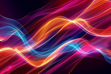 vibrant abstract background of bright wavy lines dynamic graphic design digital ilustration