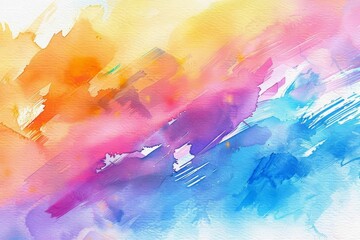 vibrant abstract watercolor painting with bright colors and expressive brush strokes on paper texture digital ilustration