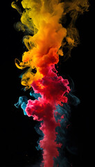 Color smoke on black background