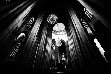 Teto da catedral da sé centro de São Paulo. - obrazy, fototapety, plakaty