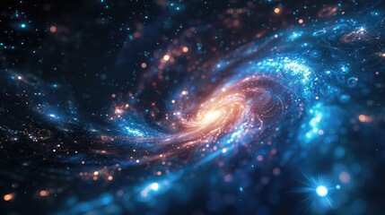Luminous Cosmic Convergence A Mesmerizing Spiral of Intergalactic Energy and Light