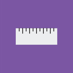Ruler icon isolated on purple background. Vector illustration.