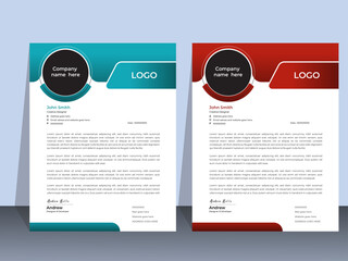 Simple minimal and elegant color combined business letterhead design for any uses.