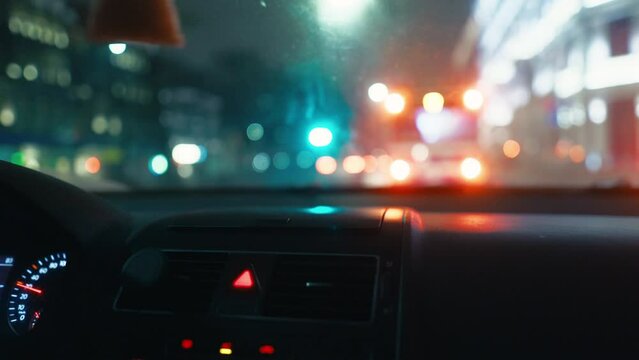 Hazy Roadway: Experience the tension of a foggy night drive, where the driver's vigilance and utilization of car lights and mirrors are paramount for safe travel.