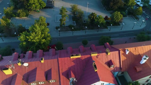 Plac Wolnosci Centrum Biala Podlaska Downtown Aerial View Poland