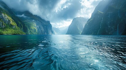 Milford Sound, New Zealand - A Breathtaking Fjord Landscape with Towering Peaks and Tranquil Waters