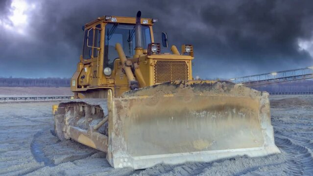 Construction Workhorse: Bulldozer at a Construction Site in 4K video