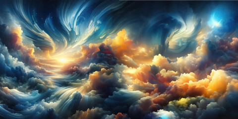 abstract sky and clouds background - obrazy, fototapety, plakaty