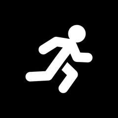 Run icon. Vector running man symbol, illustration.
