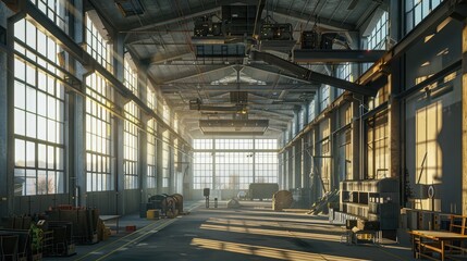 Large factory workshop space building