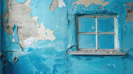 Painting of walls in a blue color. Repair in a house.