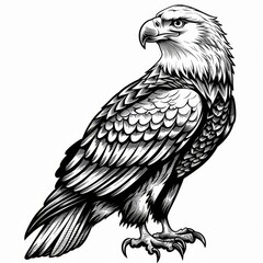 An illustration of an eagle with a white background - obrazy, fototapety, plakaty