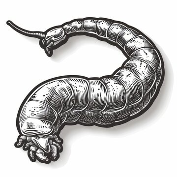 An engraving of a larva of a dobsonfly