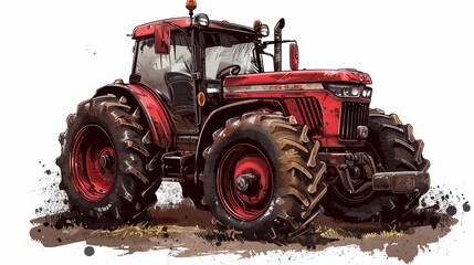 A farm tractor sublimation clipart and vector design showcase the vehicle in artistic renderings suitable for various media