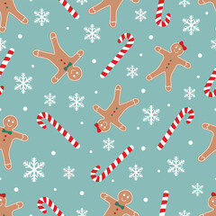 Christmas Seamless Pattern. Christmas and New year Holiday Repeatable Pattern. Decorative Elements Texture for Wallpaper, Gift Wrapping paper, Card or Banner Template or Fabric Textile Prints.