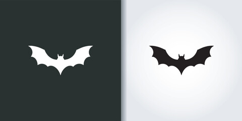 black bat logo set - obrazy, fototapety, plakaty