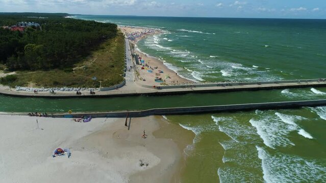 Promenade Beach Rowy Promenada Plaza Aerial View Poland