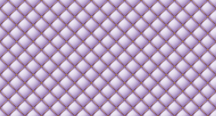 Upholstery quilted background. Purple leather texture sofa backdrop. Seamless texture quilted background