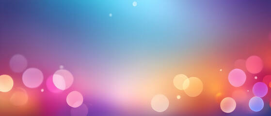 Light blue, purple, orange, pink bokeh colorful background. Abstract blur bokeh banner background.