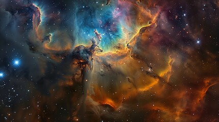 Explore the mysteries of the cosmos through this enchanting image of a nebula. - obrazy, fototapety, plakaty