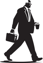 Briefcase Trek Emblem of Business Mobility Executive Trek Entrepreneurial Journey Vector Logo