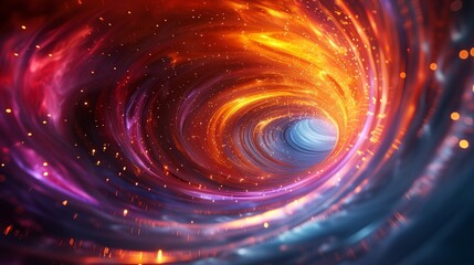 Obraz premium Gaze upon the mesmerizing beauty of a spiral galaxy captured in this breathtaking panoramic view of space.