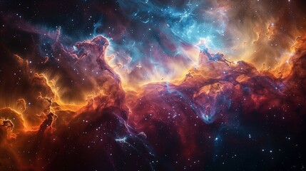 Colorful gases swirling in deep space-2