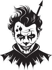 Creepy Cabaret Spooky Clown Symbol Phantom Playhouse Sinister Clown Logo Design