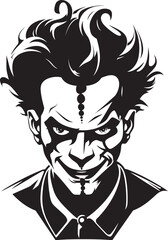Spectral Shenanigans Eerie Clown Logo Cryptic Comedy Creepy Clown Vector