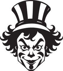 Ghastly Grin Eerie Clown Logo Phantom Festivities Creepy Clown Vector