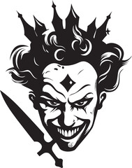 Twisted Troupe Sinister Clown Emblem Eerie Entertainer Creepy Clown Symbol Icon