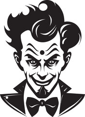 Ghostly Grins Eerie Clown Vector Icon Haunting Hijinks Creepy Clown Emblem Design