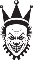 Ghostly Grins Sinister Clown Logo Design Haunting Hilarity Eerie Clown Vector