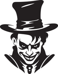 Twisted Trickery Creepy Clown Vector Dark Demeanor Sinister Clown Emblem Design