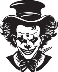 Sinister Circus Creepy Clown Logo Design Malevolent Merriment Sinister Clown Emblem