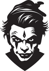Shadowed Smiles Haunting Clown Vector Phantom Phantasm Eerie Clown Emblem Design