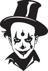 Dark Demeanor Sinister Clown Emblem Cryptic Chuckles Chilling Clown Symbol Icon